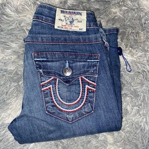True religion jeans along with 2 free rings